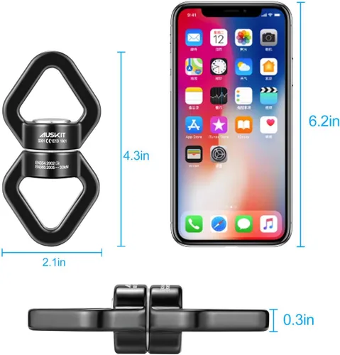 Vista 5 de Girar y Girar Negro, Dispositivo de Rotación Más Seguro de 30 KN, Accesorio para Colgar