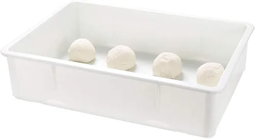 Vista 13 de Caja de prueba de 26 x 18 x 3 pulgadas, 1 caja de masa rectangular – apilable, lavavajillas, cajas de plástico blanco para masa de pizza, duraderas
