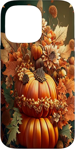 Vista 21 de iPhone 16 Vintage hojas caídas otoño calabaza especia feliz otoño caso