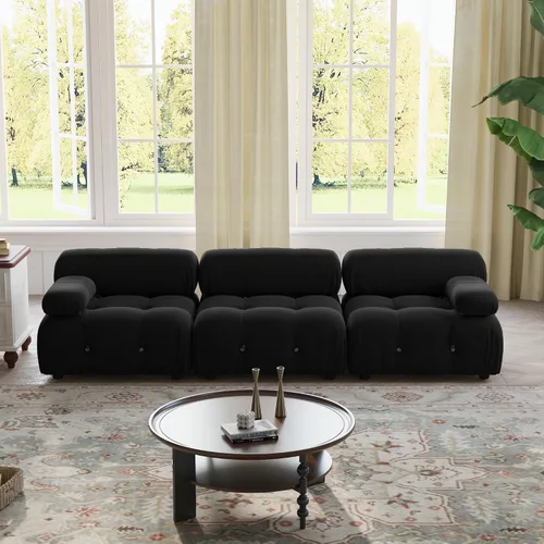 Vista 21 de WJShome Sofá modular modular de 103.95 pulgadas, sofá convertible de terciopelo de 3 plazas minimalista para sala de estar, sofá moderno y grande