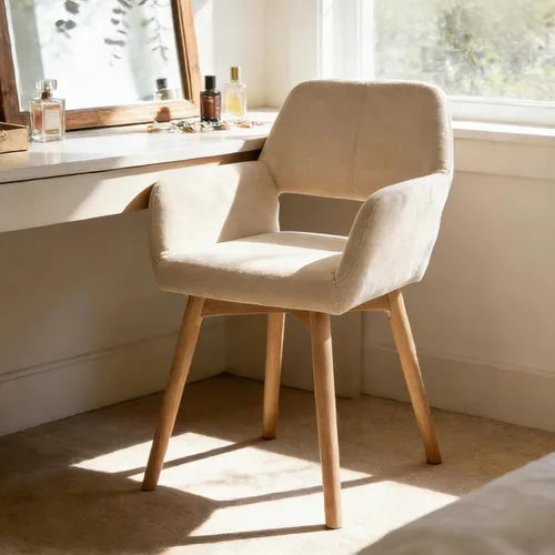 Vista 34 de Silla de Escritorio Sin Ruedas Silla de Acento Cómoda para Sala de Estar Comedor Dormitorio Silla de Tocador Silla de Maquillaje Oficina en Casa
