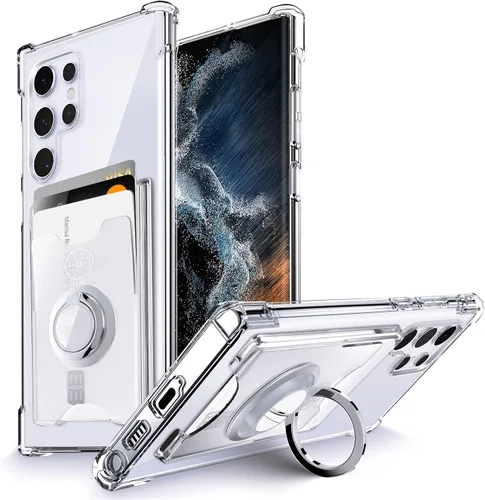 Vista 28 de Shields Up Funda para Samsung Galaxy S10, Galaxy S10, funda minimalista con tarjetero [3 tarjetas] y soporte de anillo, [protección contra caídas]