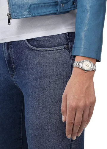 Vista 8 de Tissot para mujer T-My Lady Reloj de vestir de acero inoxidable blanco T132010111100
