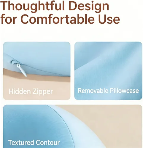 Vista 7 de Luocute Almohada de espuma viscoelástica, almohada cervical ergonómica para aliviar el dolor de cuello con enfriamiento, ortopédica para personas