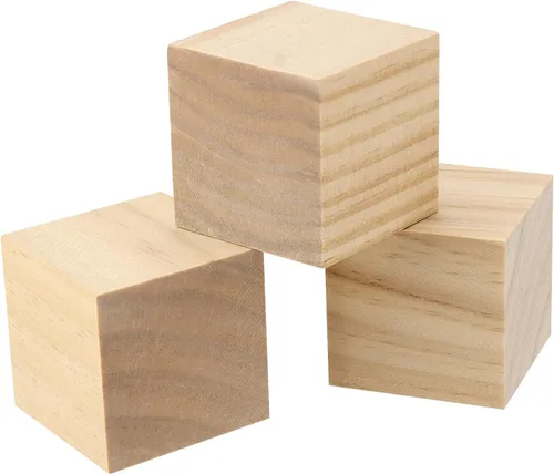 Vista 4 de PINGEUI 70 cubos de madera de 2 x 2 x 2 pulgadas, bloques de madera sin terminar, pequeños bloques cuadrados de madera maciza para proyectos