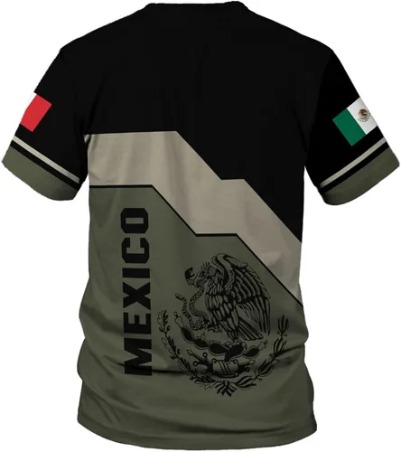 Vista 4 de Mostefy Camisetas mexicanas con nombre personalizado para hombres camisas de México personalizadas para hombres camisas de México para mujeres