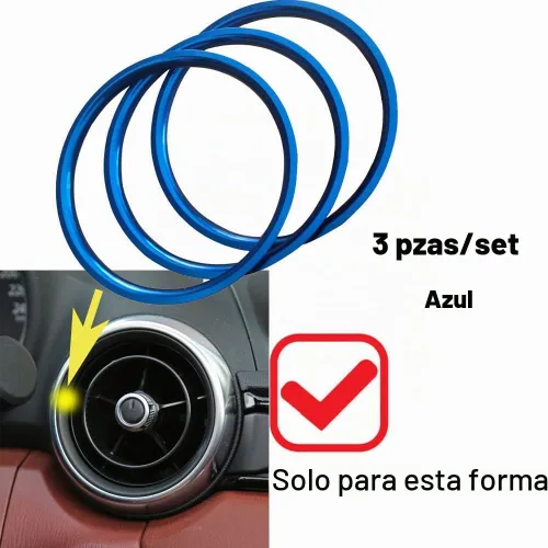 Vista 4 de Anillo de salida de aire acondicionado de aire acondicionado para Mazda MX-5 MX5 Mazda 2 CX-3 CX3 RF ND Accesorios de coche Azul