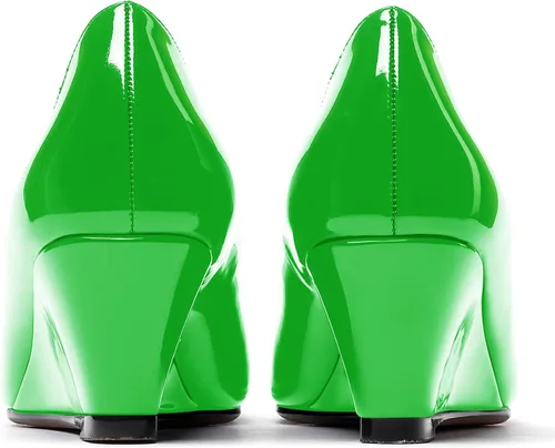 Vista 4 de WAYDERNS Zapatos de tacón bajo con punta cuadrada de charol para mujer, 2 pulgadas