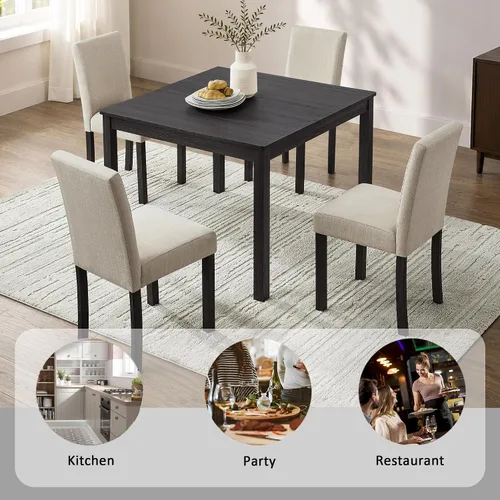 Vista 7 de Harper & Bright Designs Juego de mesa de comedor cuadrada de 39 pulgadas