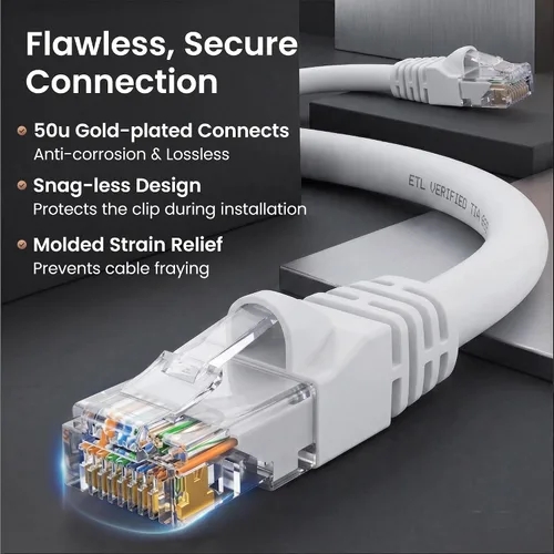 Vista 4 de GearIT Cable Ethernet Cat 6 de 5 pies (paquete de 20) - Cable de conexión Cat6, cable de conexión Cat 6, cable Cat6, cable Cat 6, cable Ethernet