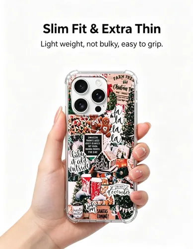 Vista 3 de Funda estética navideña compatible con iPhone 14 Pro Max, funda festiva de invierno para iPhone 14 Pro Max para adolescentes, hombres y mujeres