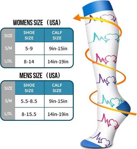 Vista 7 de Paquete de 6calcetines de compresión, con cobre, para mujeres y hombres, el mejor apoyo para médicos, correr, enfermería, atletismo