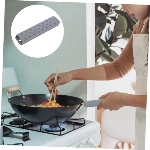 Vista 9 de Uonlytech - Funda de silicona para mango de olla de escaldado, funda sin sartén para calor, diseño ligero que se adapta a asas de utensilios