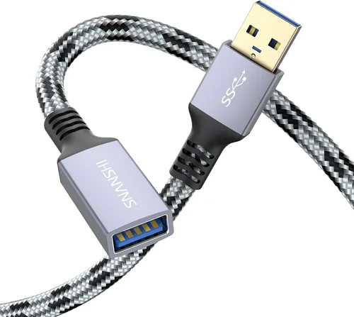 Vista 7 de Cable de extensión USB 3.3 pies - Cable de extensión USB 3.0 tipo A, macho a hembra, transferencia de datos de 5 Gbps para teclado, mouse, unidad