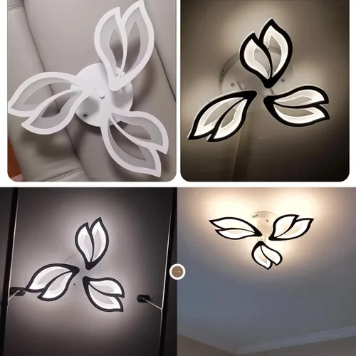 Vista 6 de Modern Floral LED Ceiling Light with Remote Control, 36W,Ceiling Light Fixture,Supports APP dimming, Suitable for bedrooms, Balconies, hallways