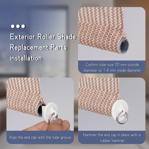 Vista 5 de Kit de repuesto universal para sombrilla, kit de salto elástico, correa para parasol, resistente a la intemperie, compatible con persianas