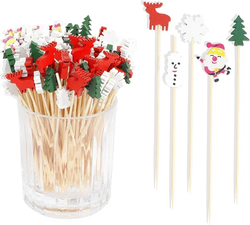 Vista 24 de 100 piezas de palillos de cóctel para bebidas, decoraciones de San Valentín, palillos de dientes elegantes para aperitivos, palillos de dientes