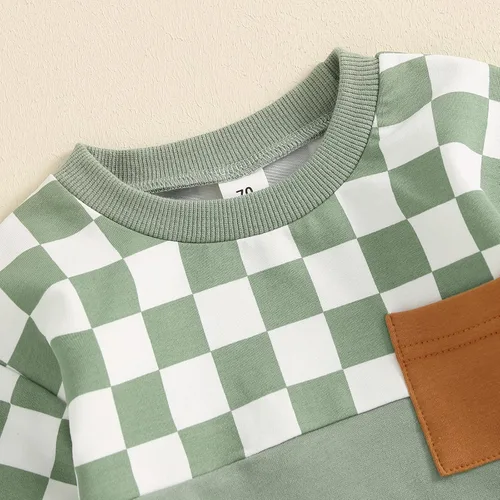 Vista 55 de Conjunto de sudadera de manga larga con cuello redondo y pantalones deportivos para bebés, ropa de invierno para bebé