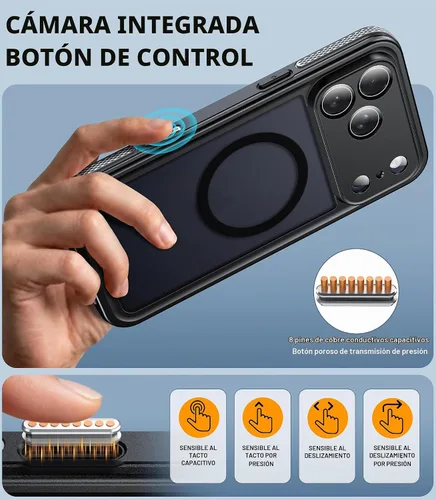Vista 7 de Oterkin Funda magnética para iPhone 16 impermeable, translúcida mate [compatible con Magsafe] [lente y protector de pantalla integrados] cubierta