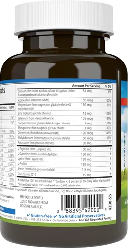 Vista 3 de Carlson - Cardio Complete, Multivitamínico Avanzado, Salud del Corazón, Apoyo Circulatorio, 90 Tabletas