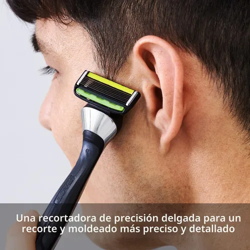 Vista 4 de Dorco Pace 6 Pro - Sistema de maquinilla de afeitar de seis cuchillas con recortadora - Paquete de 10 (1 mango + 10 cartuchos)