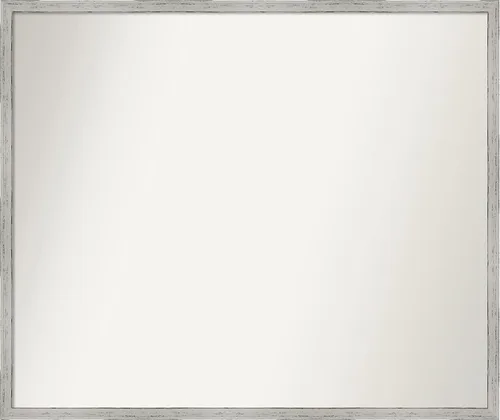 Vista 220 de Amanti Art Espejo de baño blanco para sobre el fregadero, 22 x 45 pulgadas, espejo de tocador rectangular blanco Lucie, marco de madera moderno