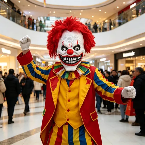 Vista 8 de HOTTERCOS Máscara de payaso malvado aterrador para decoración de disfraces de fiesta de Halloween