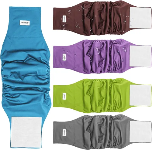 Vista 12 de vecomfy - Pañales lavables y reutilizables a prueba de fugas para perros machos de tamaño pequeño, 5