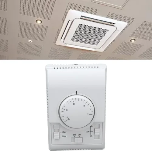 Vista 2 de Control industrial Cfor OMPonents Termóstato central de aire acondicionado 2 vías Interruptor de control mecánico Acondicionador 110‑220V Termostatos