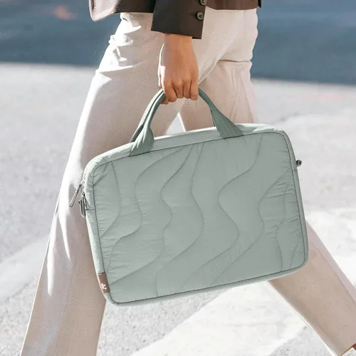 Vista 2 de tomtoc 13-16 Inch Protective Puffy Laptop Carrying Bag for Women, Lightweight Work Laptop Briefcase Fits Macbook Air/Pro/Neo