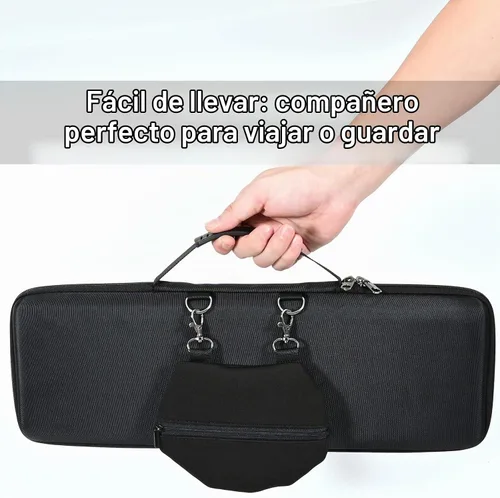 Vista 7 de RAIACE Estuche rígido de almacenamiento compatible con teclado mecánico inalámbrico de rendimiento iluminado Logitech MX (solo funda), color negro