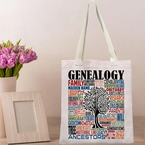 Vista 6 de BWWKTOP Genealogist Tote Bag Genealogía Regalos Historiador Investigador Bandolera Familiar Historiador Regalos