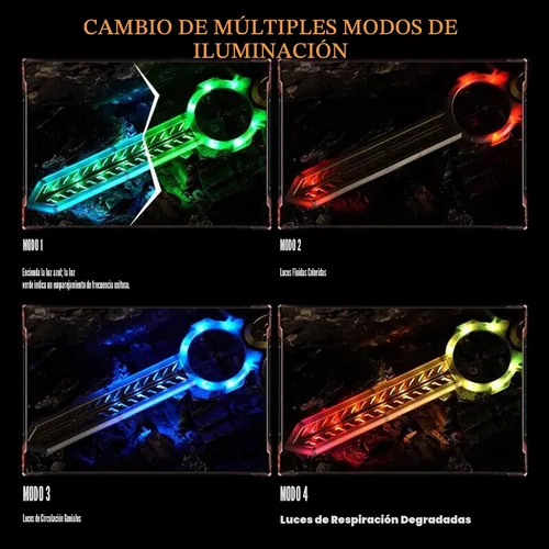 Vista 2 de Drone RC con espada voladora mejorada con luces LED coloridas, avión de control remoto de metal ABS con control de gestos manuales y reloj Oro