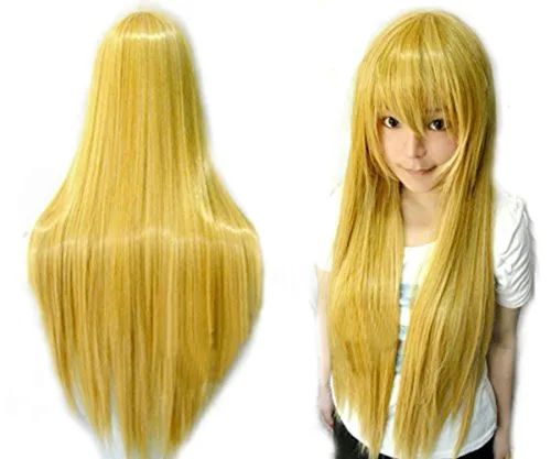 Vista 41 de anogol Vocaloid 32" 80 cm de largo recto de Cosplay peluca Pelucas Para Fiestas Halloween, Anaranjado