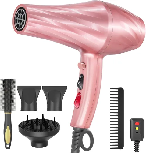 Vista 9 de Secador de Pelo, Secador Iónico Profesional con Difusor para Cabello Rizado, 2400W Potente Secador de Pelo de Secado Rápido para Mujeres y Hombres