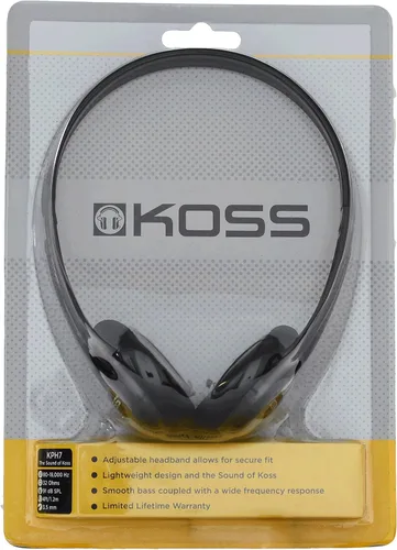 Vista 3 de Koss KPH7 - Auriculares portátiles ligeros, color negro (paquete de 6)