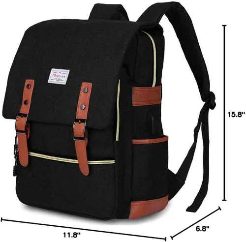 Vista 8 de Modoker - Mochila vintage para laptop, para mujeres y hombres, mochila para la escuela y la universidad