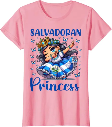 Vista 11 de Camiseta de princesa salvadoreña dabbing para niñas y niños