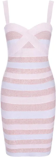 Vista 4 de Whoinshop - Vestido de tirantes para mujer, con correa de espagueti, diseño de celebridad