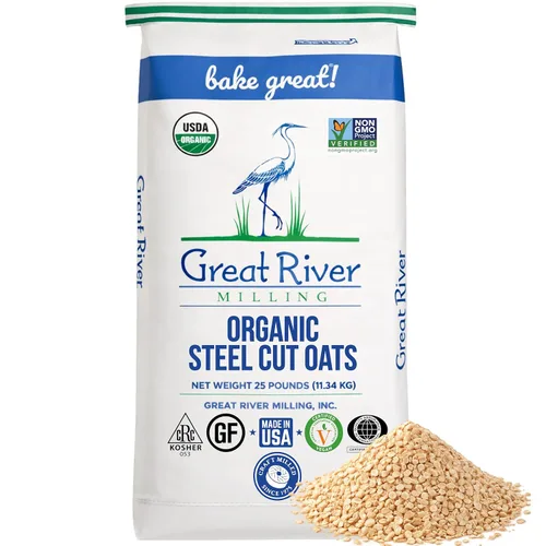 Vista 10 de Great River Milling Avena orgánica cortada de acero Grano entero, sin OMG, Kosher abundante saludable Textura y sabor ricos Perfecto