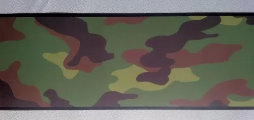 Vista 2 de Camuflaje Camo Papel pintado pared frontera - Verde