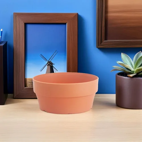 Vista 3 de 5 Pack round Plastic Flower Pot Set with Drainage Holes