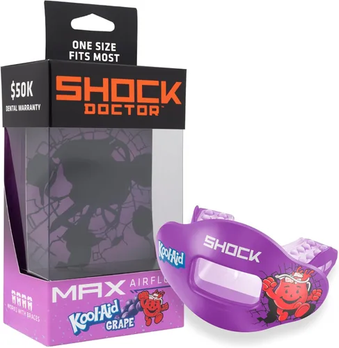 Vista 17 de Shock Doctor Max Airflow - Protector de labios, protección completa de la boca compatible con brackets, protector labial, protector bucal de ajuste