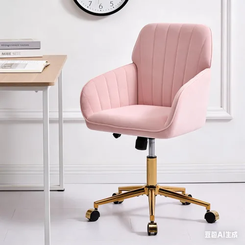Vista 15 de Silla de escritorio de oficina en casa, cómoda silla de computadora de terciopelo con asiento de respaldo, 300 libras de altura ajustable ergonómica