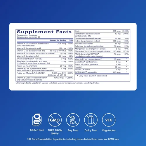 Vista 2 de Pure Encapsulations PureGenomics Multivitamínico - Suplemento para apoyar los requisitos nutricionales de las variaciones genéticas comunes