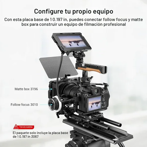 Vista 5 de SMALLRIG Sistema elevador de placa base ligero con doble abrazadera de varilla de 0.591 in, versión de aleación de magnesio de placa base, con placa