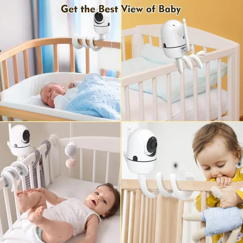 Vista 7 de Soporte de monitor de bebé para HelloBaby HB6550/HB65/HB6339/HB66/HB6550Pro, Baby Ganibs, Bonoch, Blemil, ANMEATE SM935E, soporte para monitor