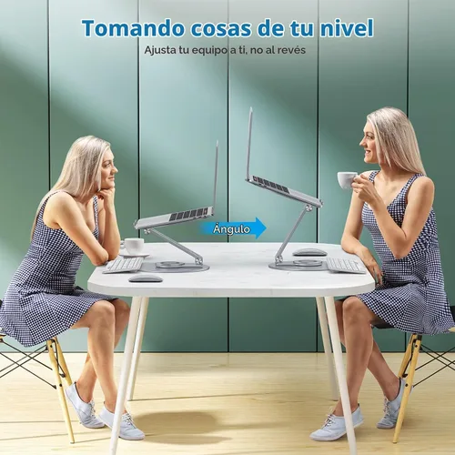 Vista 7 de OMOTON Soporte ajustable para computadora portátil para escritorio, base gris (coolgrey)
