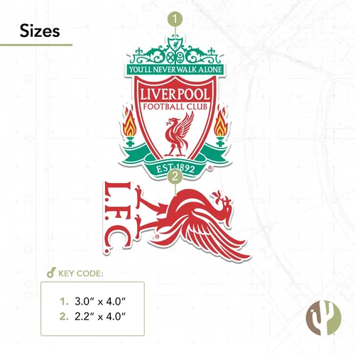 Vista 3 de Desert Cactus Liverpool FC - Calcomanía de vinilo Inglés Anfield Football Soccer Laptop Botella de agua Car Scrapbook (4 pulgadas V1)