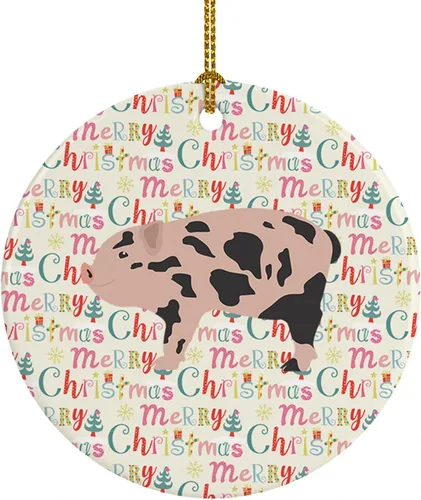 Vista 18 de Caroline's Treasures Adorno de cerámica de avestruz común para árbol de Navidad, decoración colgante para el hogar, Navidad, vacaciones, fiesta